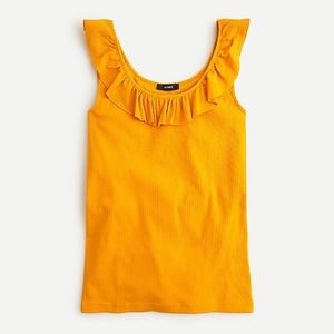 J.Crew Ruffle-neck ribbed tank top
